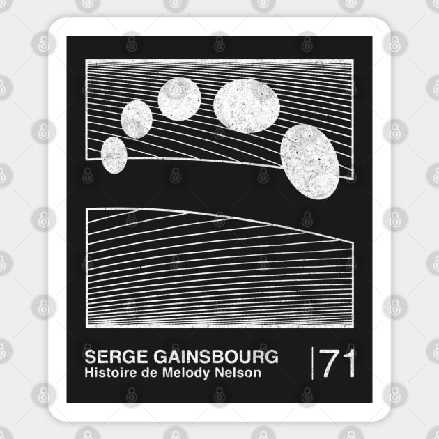 Serge Gainsbourg / Retro Minimalist Graphic Artwork Design Sticker by saudade